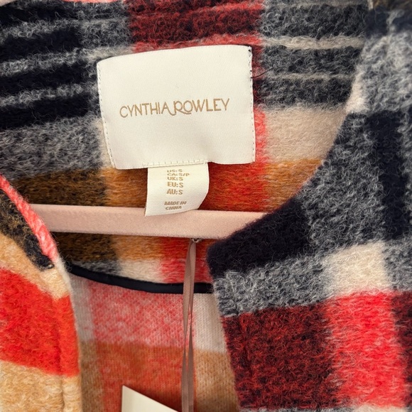 Cynthia Rowley New York Plaid Coat Size Small NWT Wool Blend Fall Cozy - Picture 5 of 6